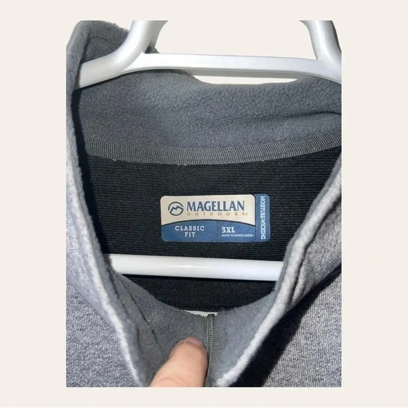 0632. MAGELLAN 1/4 ZIPPER HOODIE‎ CLASSIC FIT 3X GREY IN COLOR - Picture 4 of 9